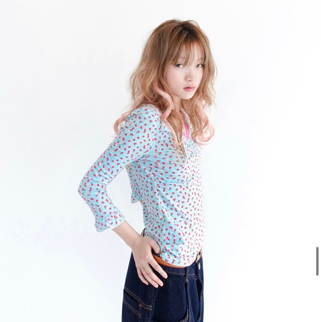 샵페어리 little strawberry lace top (민트)  상품이미지3
