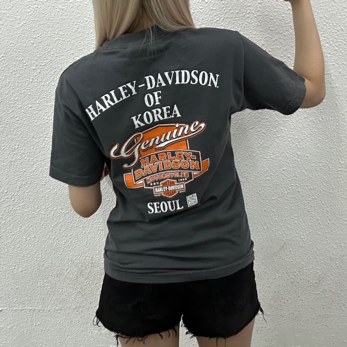 할리 데이비슨 프린팅 차콜 반팔 상품이미지2