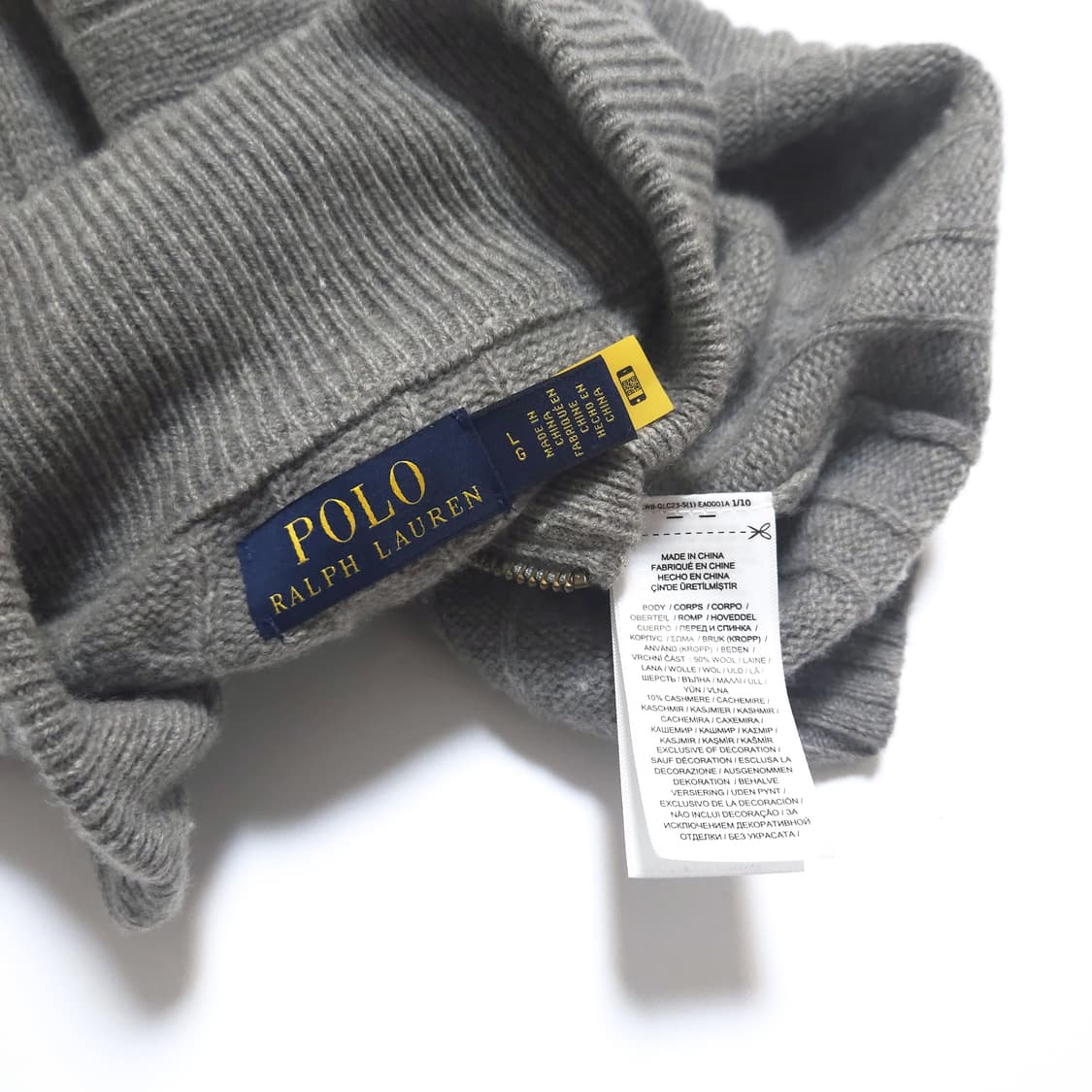폴로 랄프로렌 울 캐시미어 꽈배기 하프집업 니트 상품이미지6