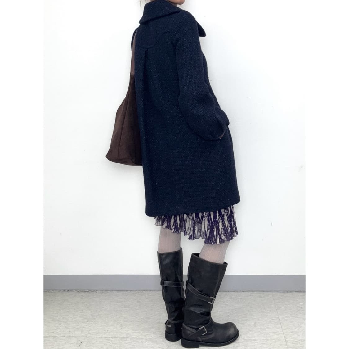 빈티지 네이비 울 코트 상품이미지5