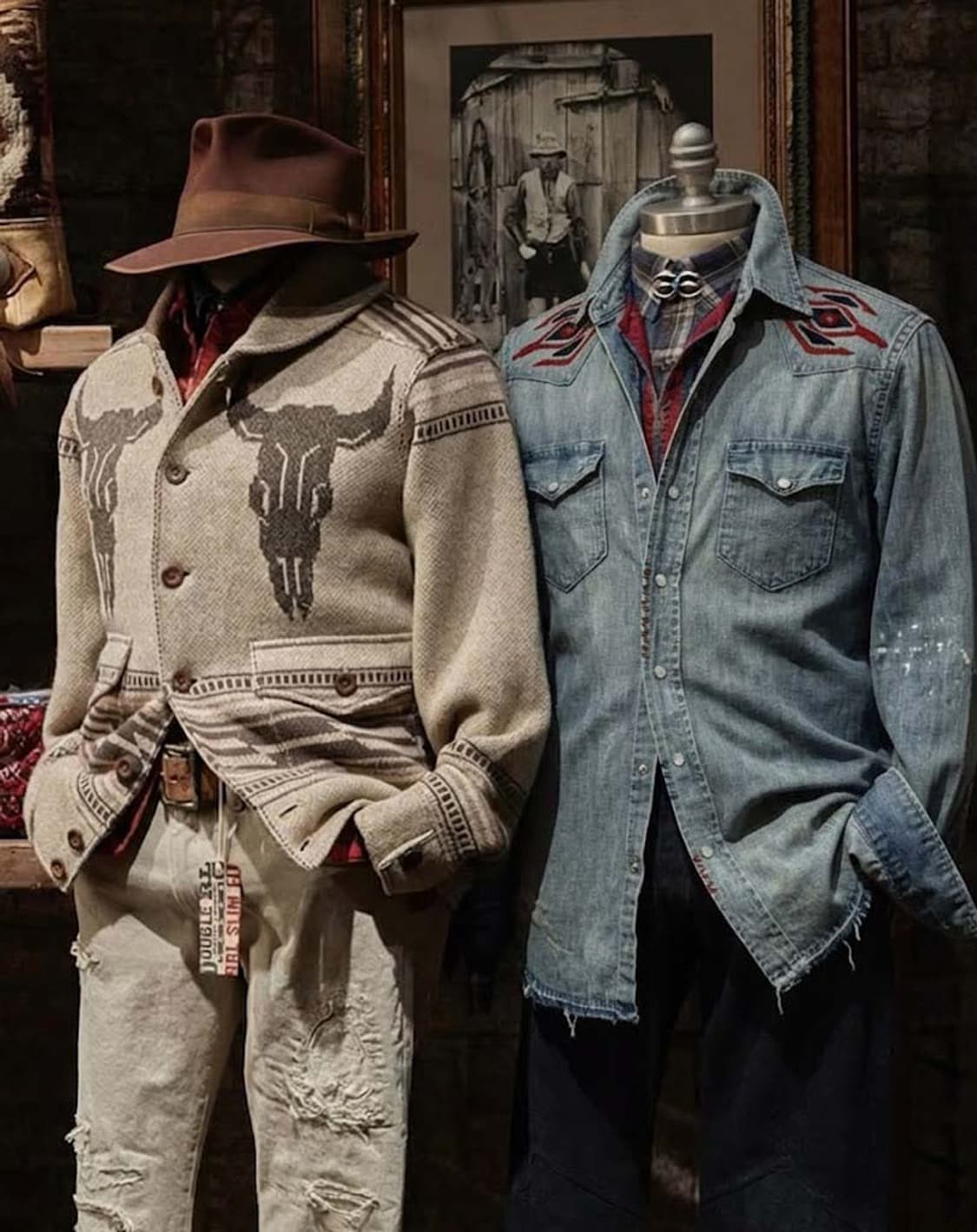 폴로 랄프로렌 리페어 콘초 아즈텍 사우스 웨스턴 데님 셔츠 상품이미지4