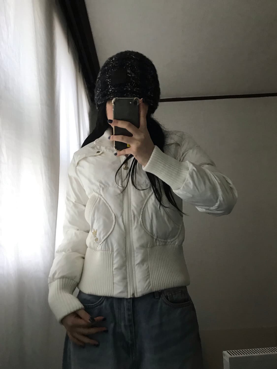 아디다스 화이트 빅로고 패딩 상품이미지3