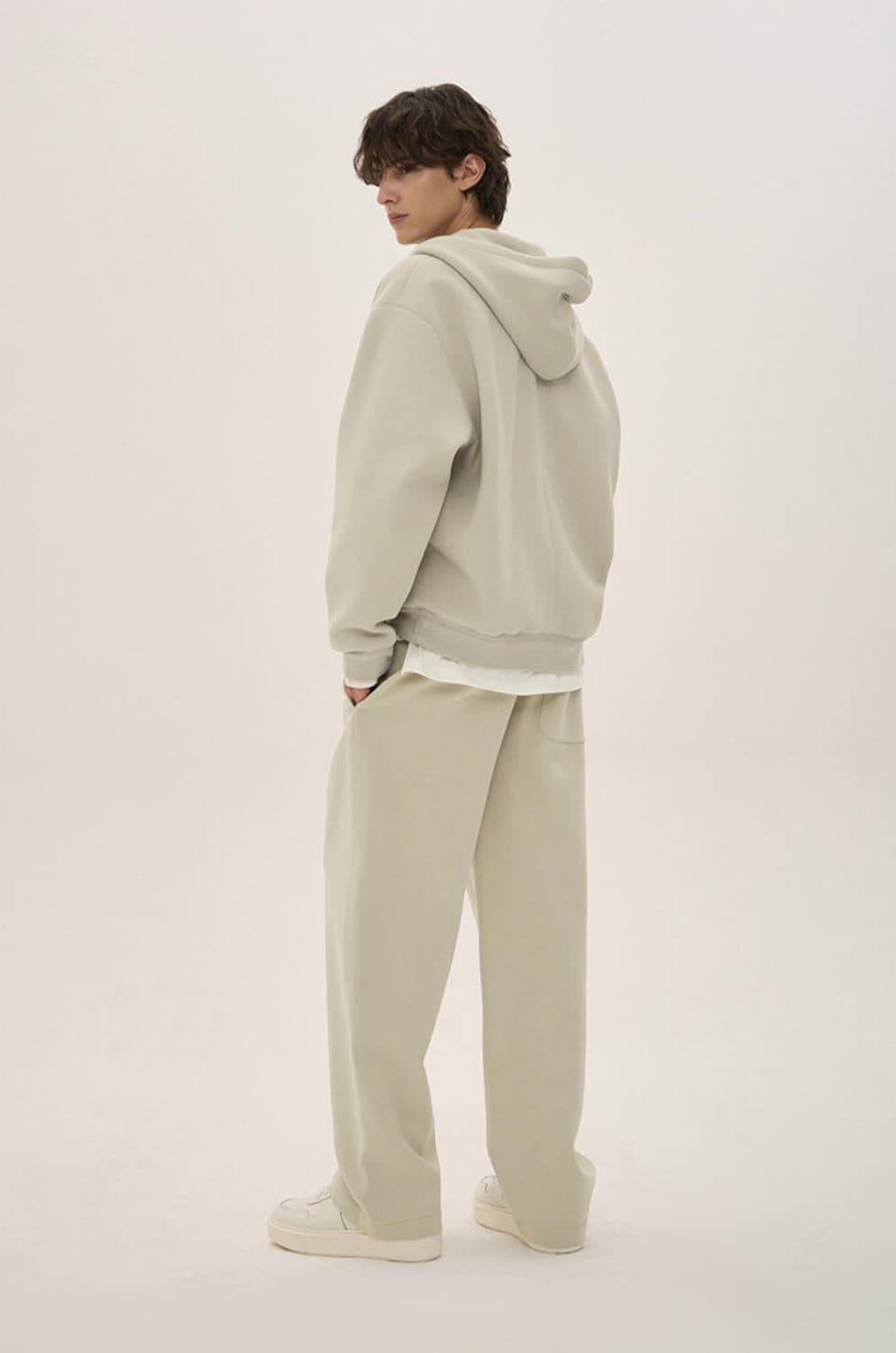 시스템옴므 24FW 니트 트리밍 후드 집업 점퍼 페일베이지 105사이즈 상품이미지5