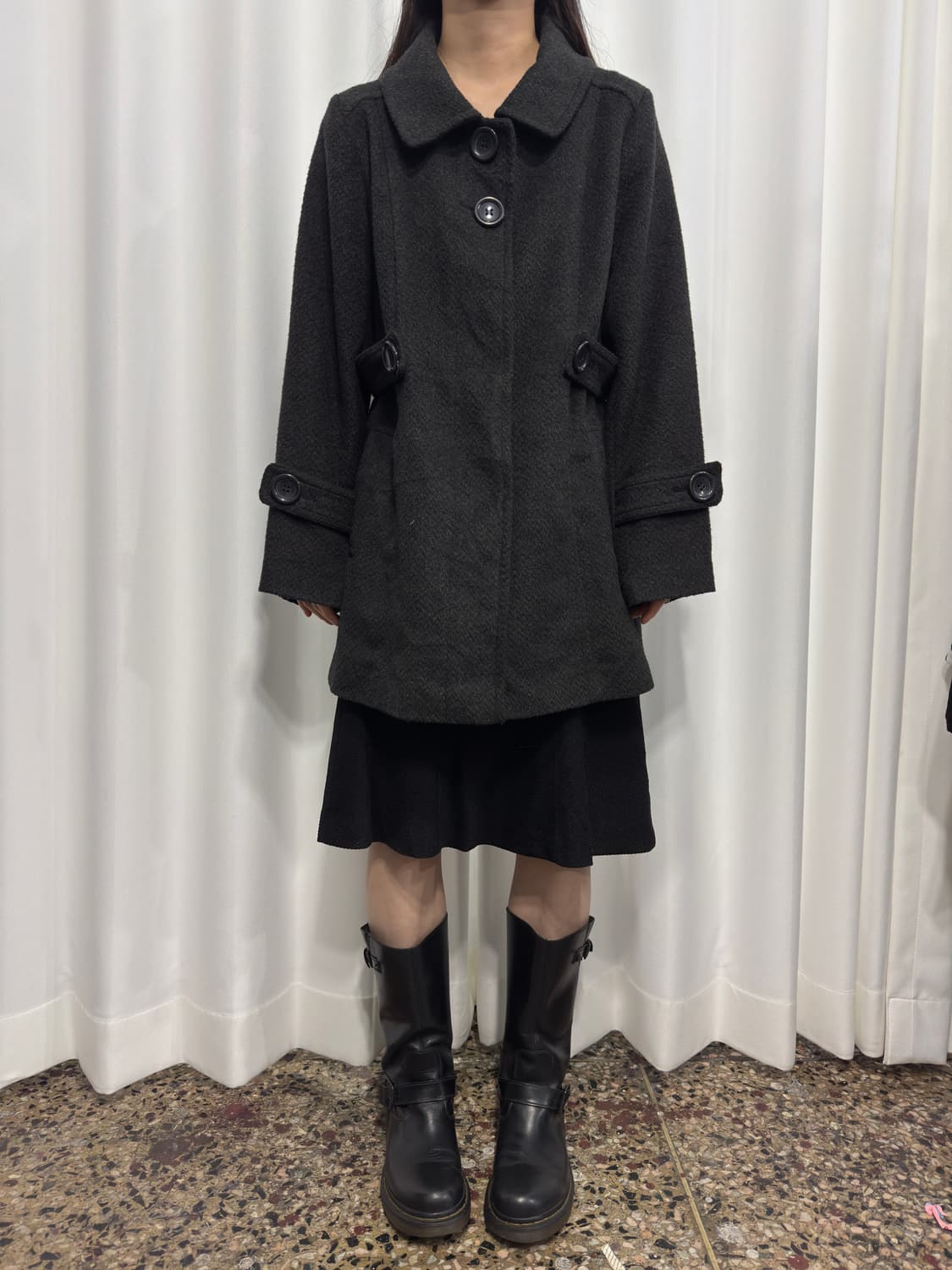 sans fin gray button coat 상품이미지2