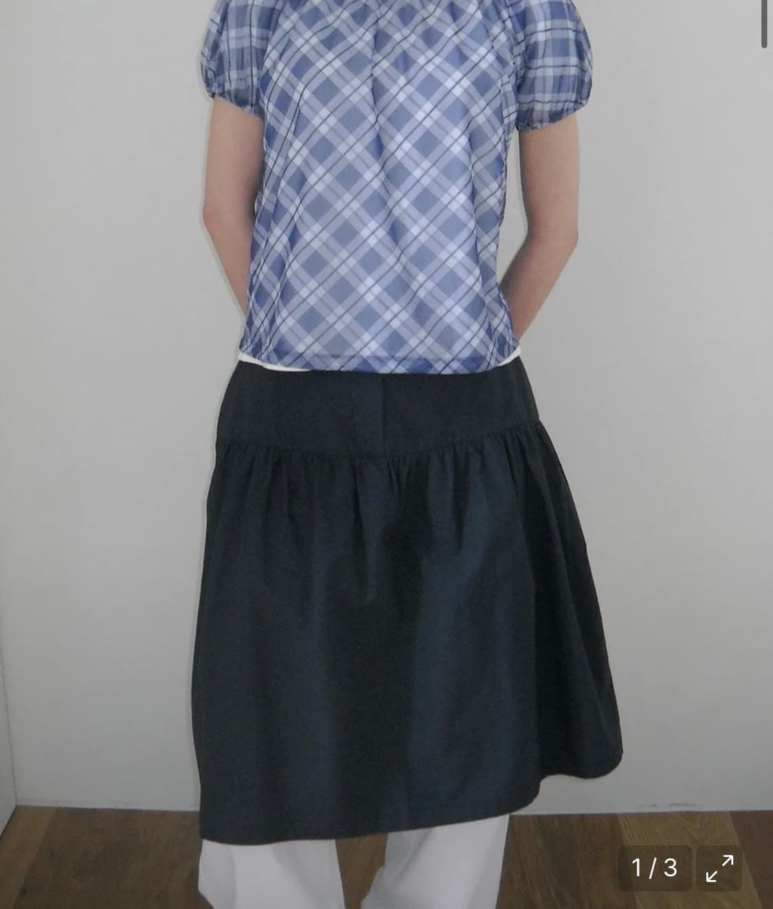 페스토 코튼 셔링 스커트 다크 레이크 상품이미지7