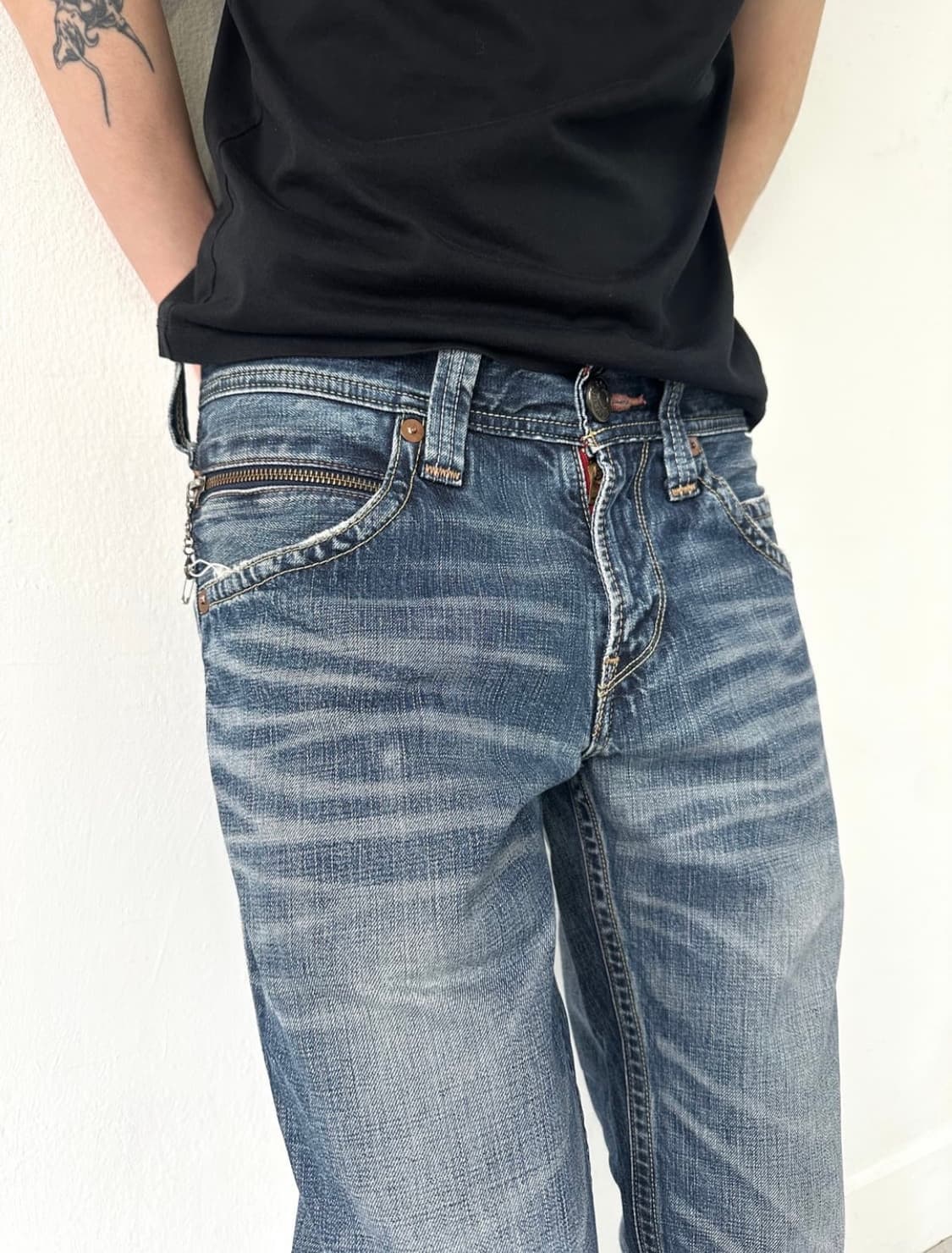 리바이스 507 젬스톤 워싱 블루 플레어진 상품이미지4