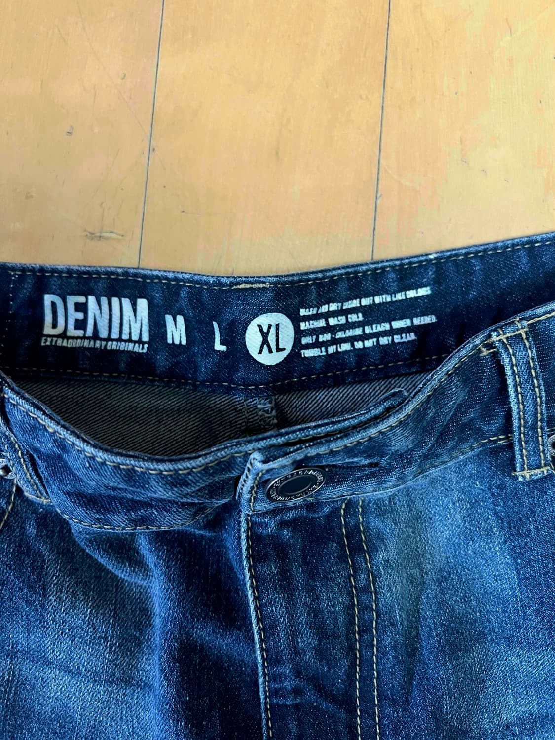 엑스트라오디너리 레이저 커브 프렌트 데님 루즈핏 팬츠 XL 새상품 상품이미지3