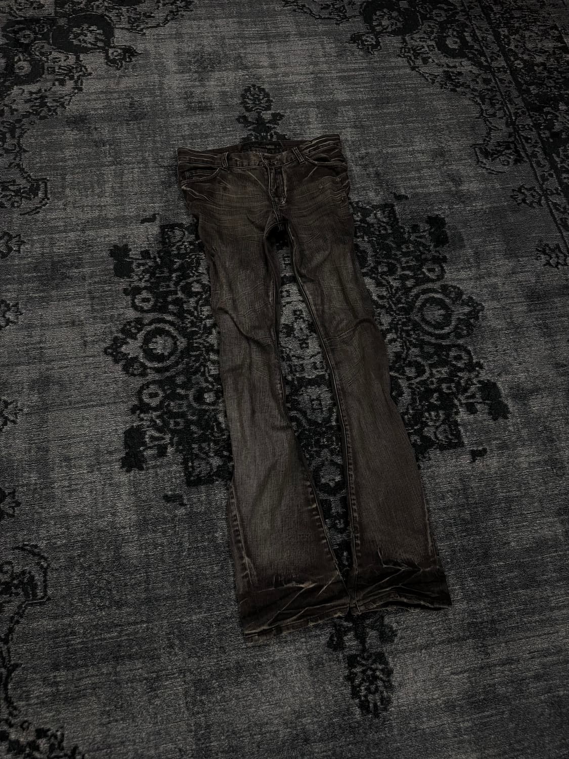 Schlussel 00s grey damaged slim flare de 상품이미지1