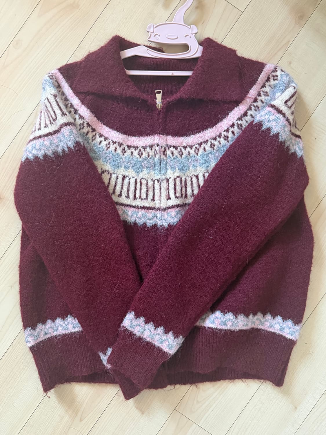 빈티지 투웨이 니트집업 상품이미지1