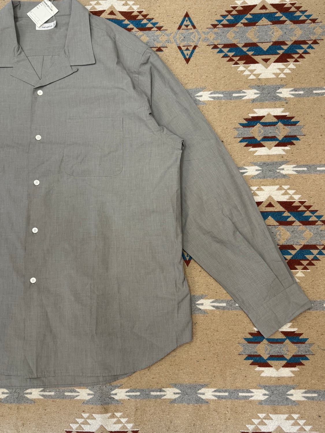 [L][105] 나나미카 오픈카라 엔드 온 엔드 셔츠 그레이  상품이미지4