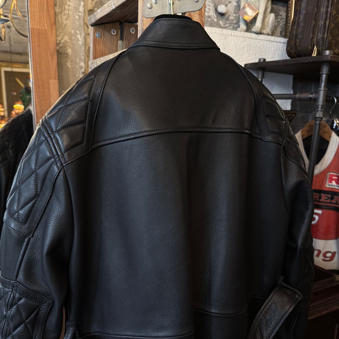Veluokldly 송아지 가죽 레더 바이커 자켓 상품이미지5