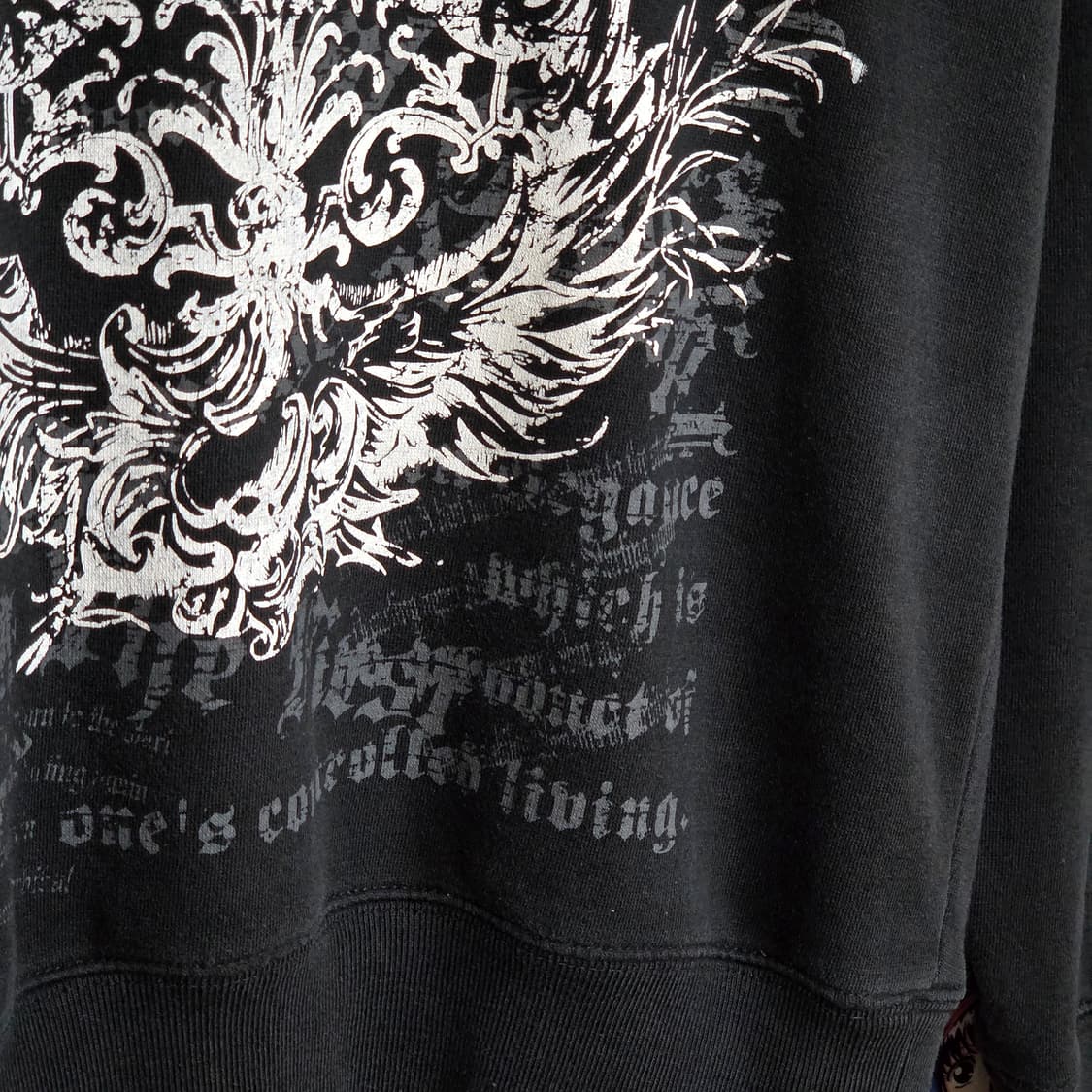 JPN 펑크 레터링 프린팅 블랙 맨투맨 상품이미지4