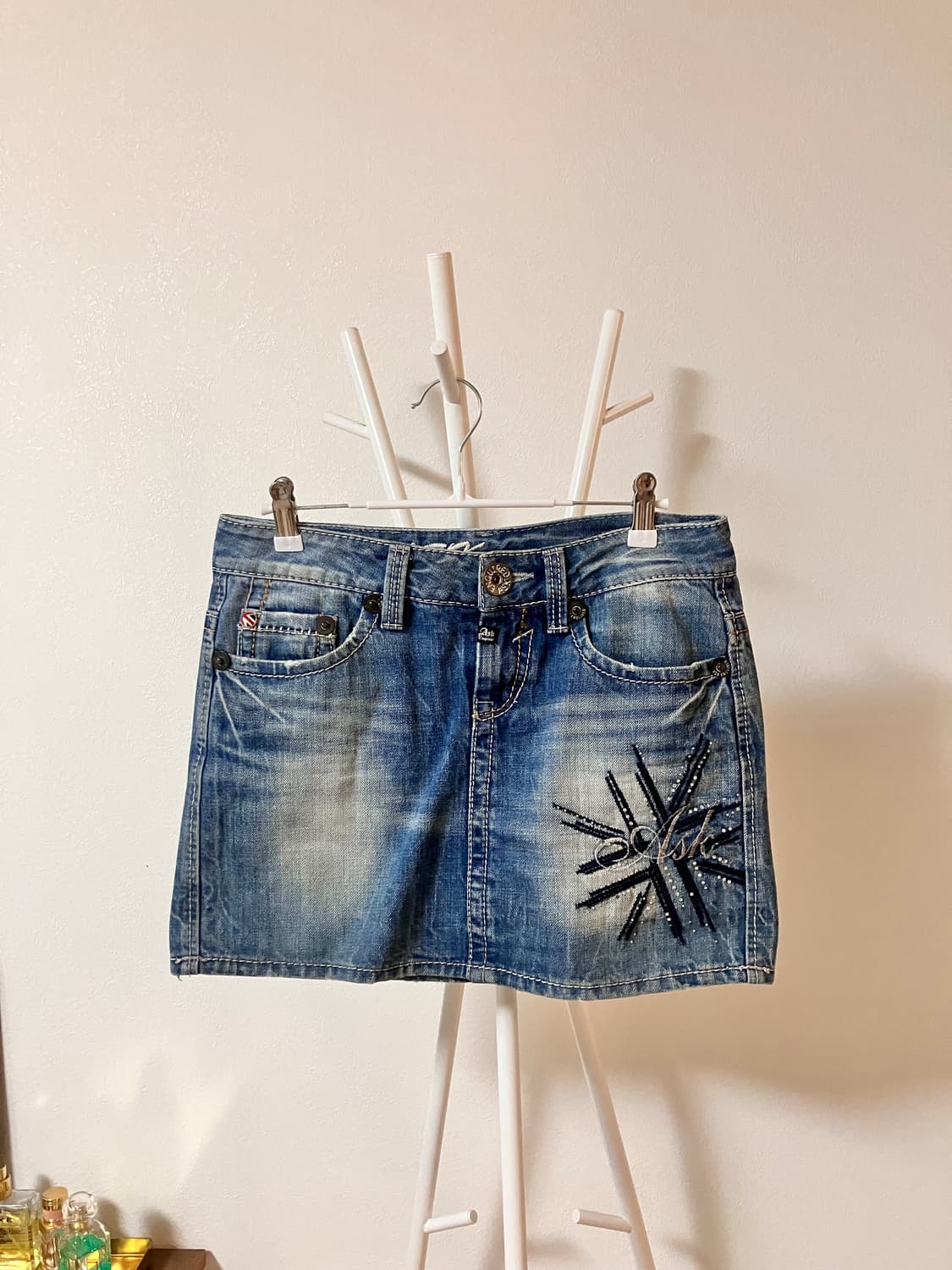 Ask 에스크 유니언잭 미니스커트 데님스커트 오네갸루 그런지  y2k 상품이미지7