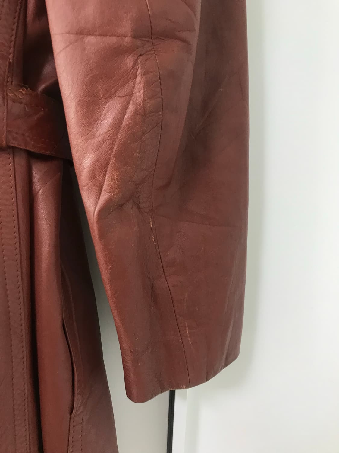 vintage burgundy belt leather jacket 상품이미지9