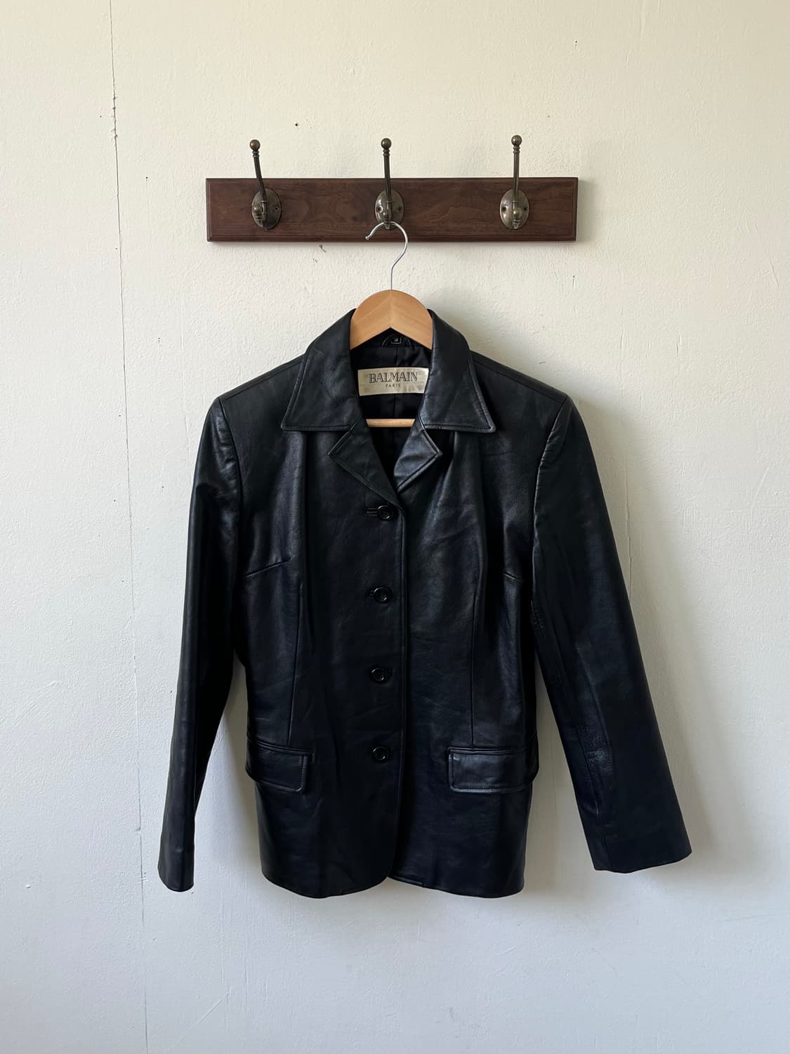 BALMAIN 블랙 램스킨 자켓 상품이미지1