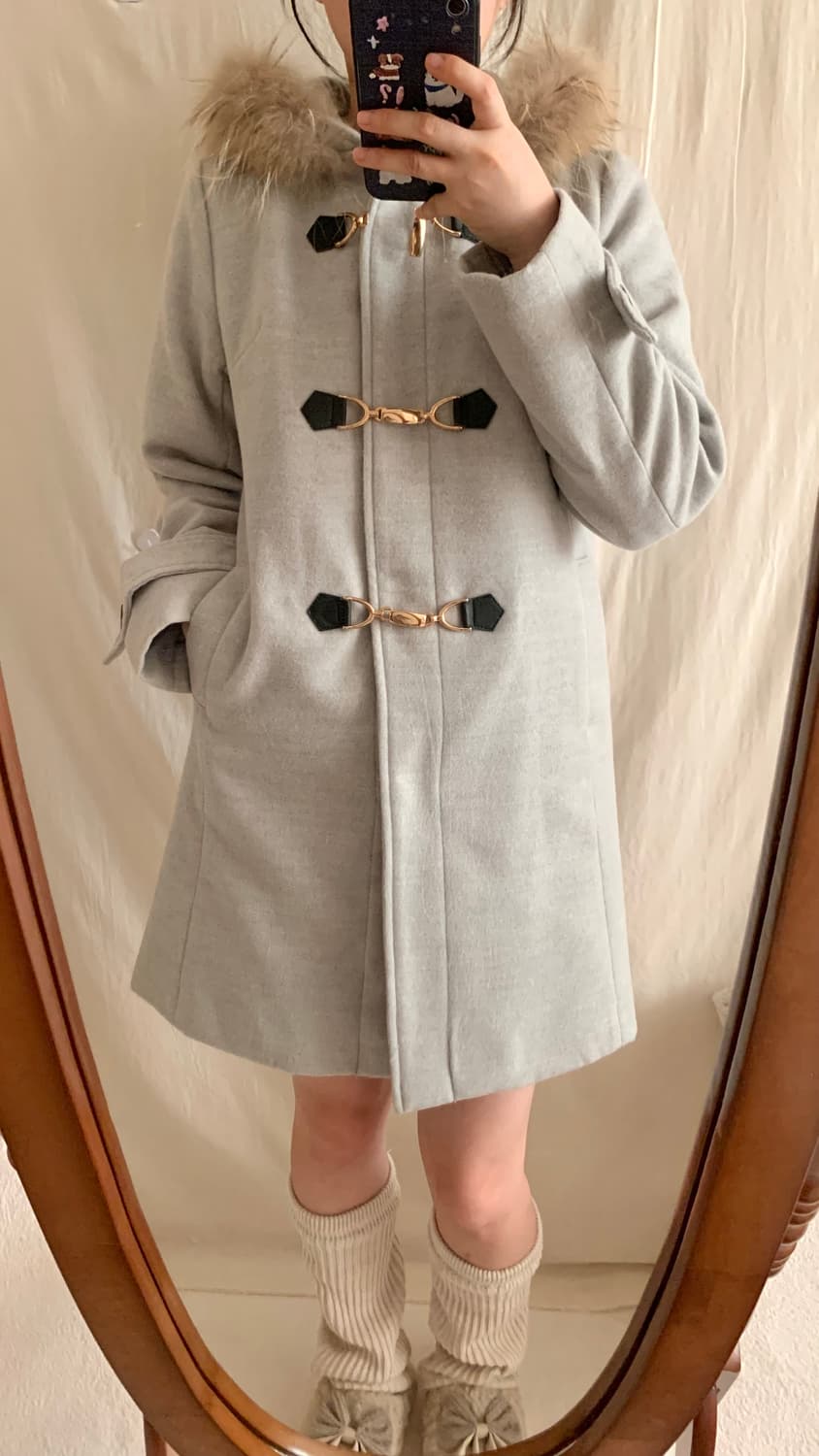 ingni 그레이 더플 코트 상품이미지3