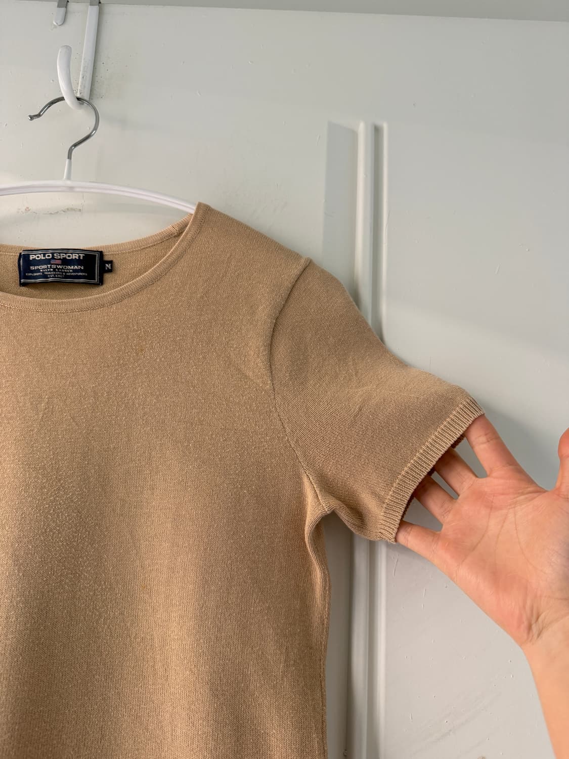 일본빈티지 폴로 베이지 반팔 니트 상품이미지5