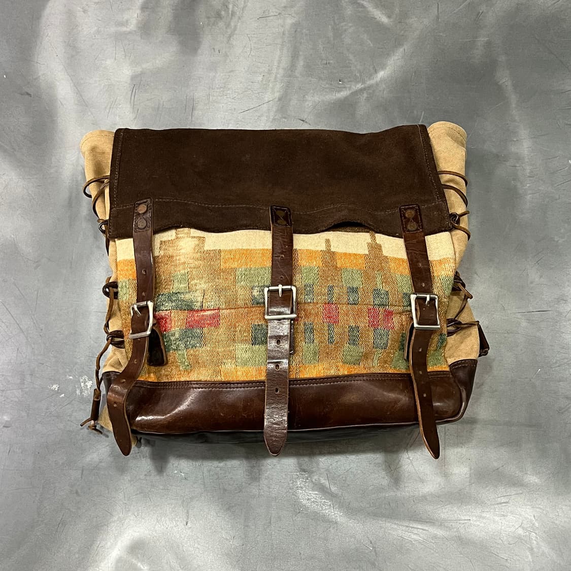  더블알엘 캔버스 레더 백 y14578 상품이미지1