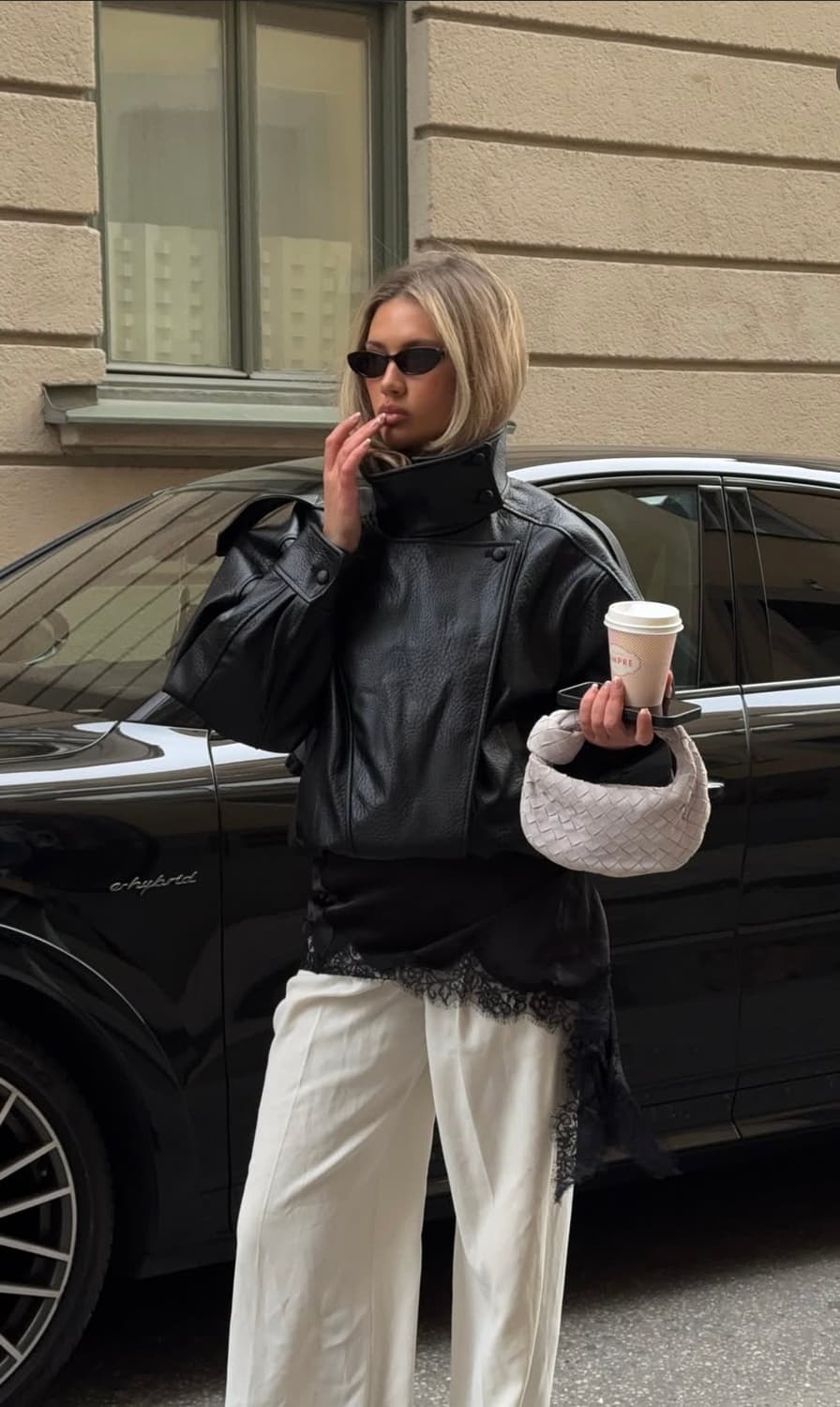 새상품택O) 자라 레더 자켓 점퍼 zara 생로랑 상품이미지6