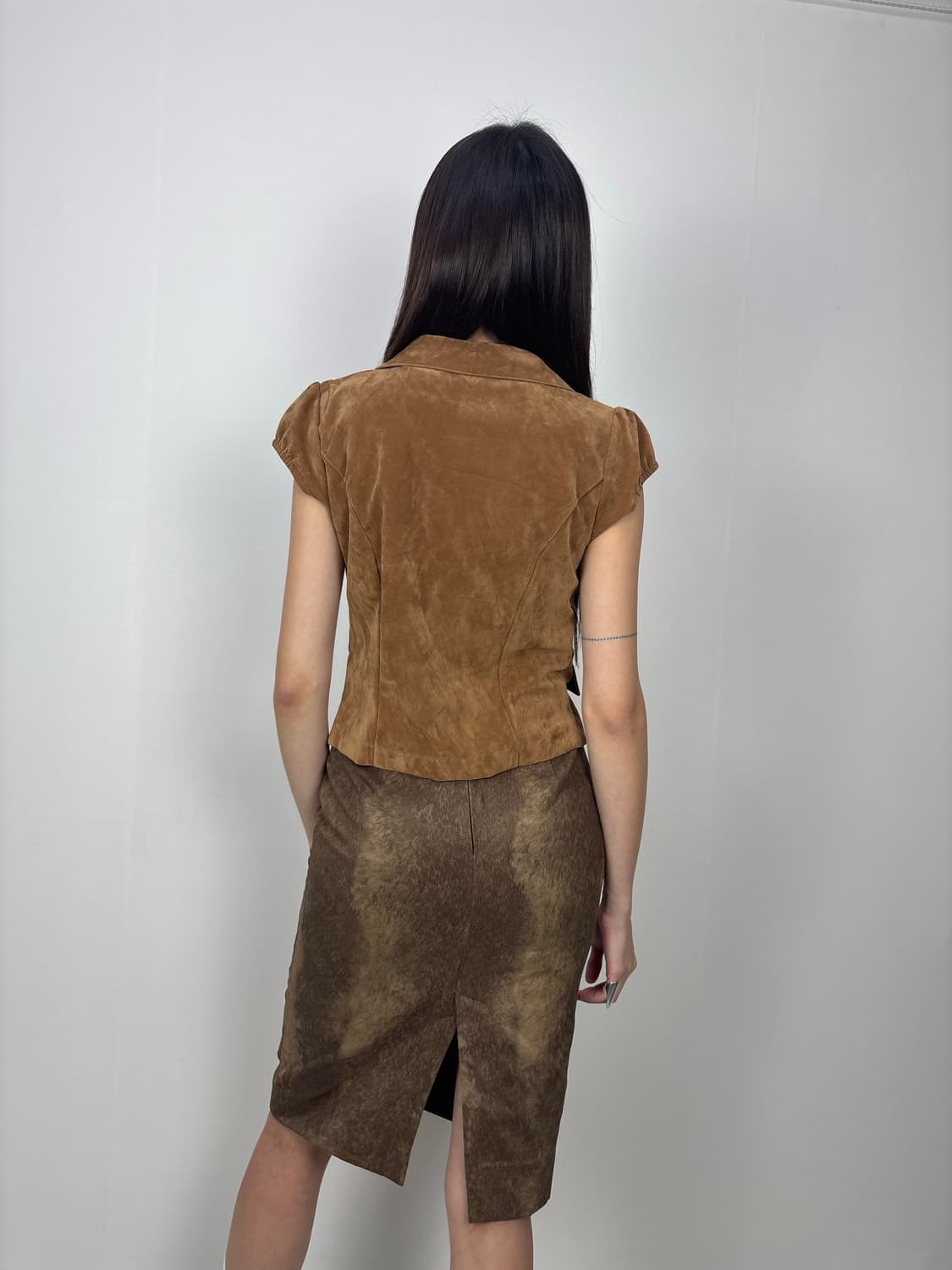 MIXED BROWN SUEDE SKIRT 상품이미지7