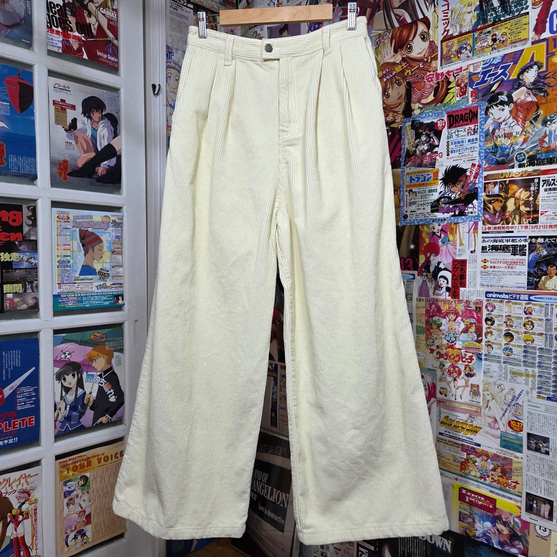 아이보리 투핀턱 코듀로이 와이드팬츠 상품이미지2