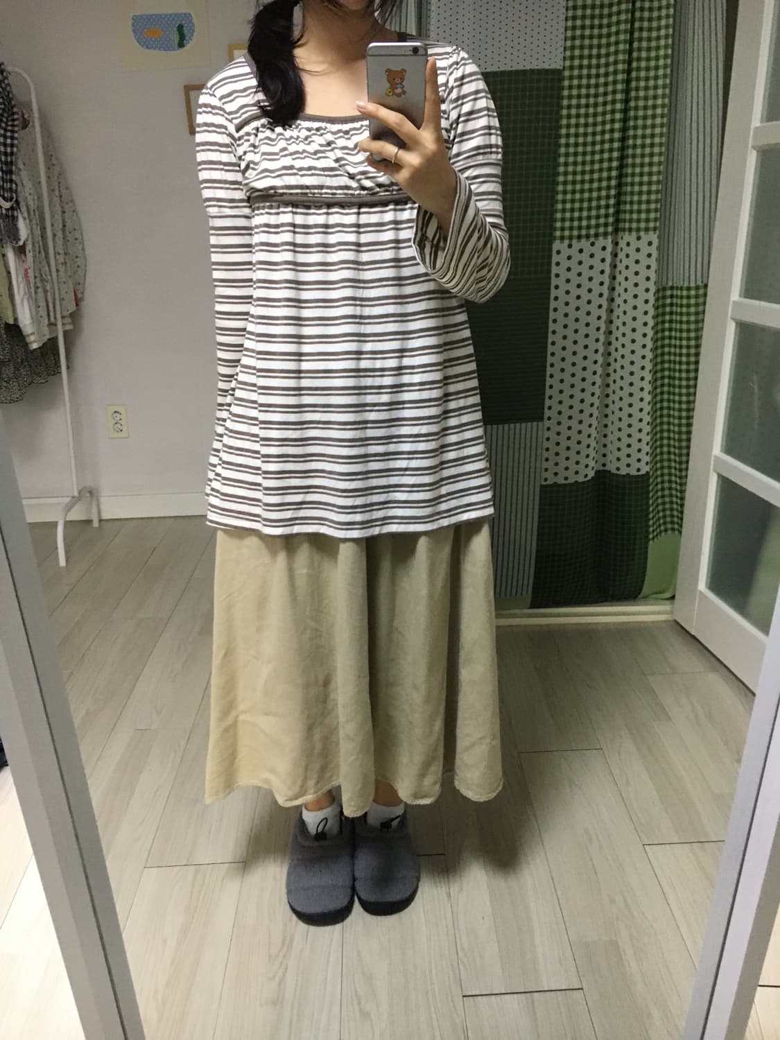 베이지 롱 스커트 상품이미지6