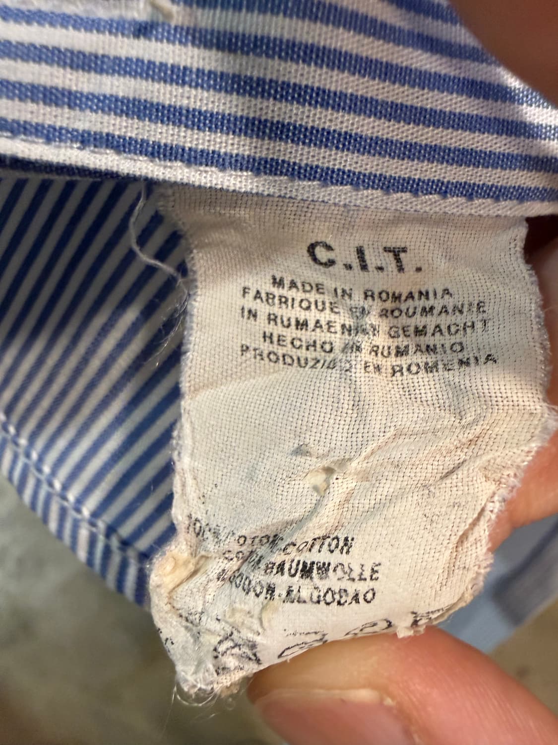 XXL 엠포리오아르마니 ARMANI 투포켓 스트라이프 셔츠 블루 상품이미지9