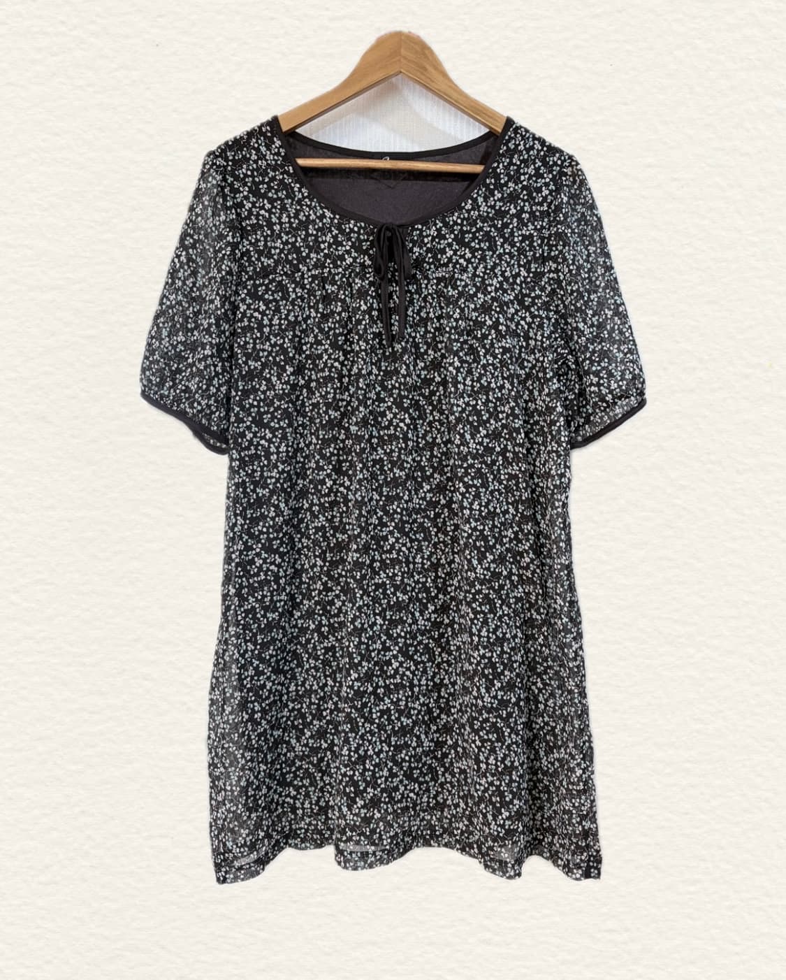 빈티지 모리걸 하구미깔 민트초코 쉬폰 원피스 상품이미지1