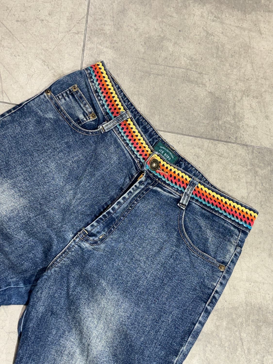 Jie bird 레이스 자수 디테일 데님 팬츠 바지 상품이미지5