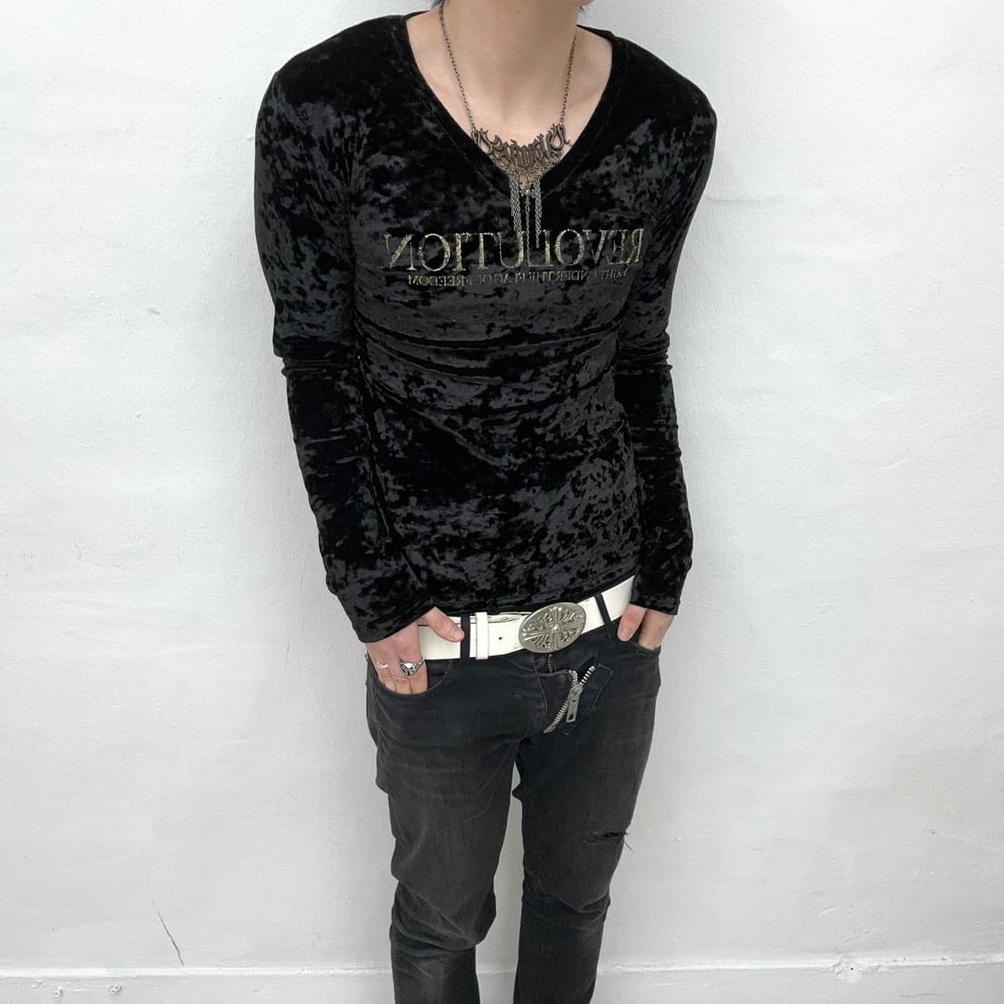 Lagust v-kei velvet long sleeve 상품이미지2