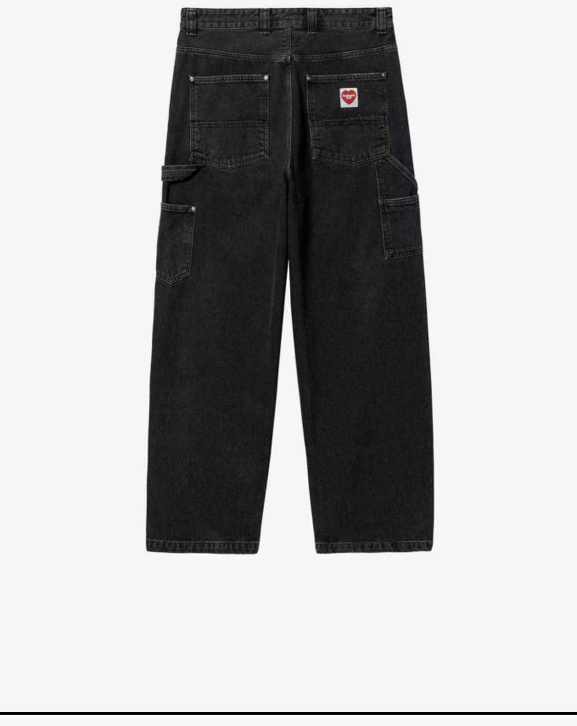 XS사이즈 칼하트WIP 내쉬 더블니 팬츠 블랙 스톤 워시드 상품이미지2