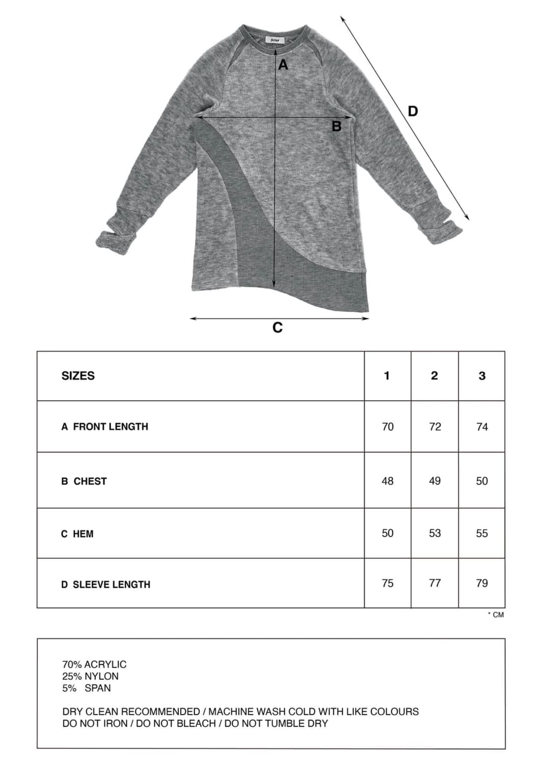 지초이 AW24 커브드 라글란 스웨터 다크 스카이 3 size 상품이미지7