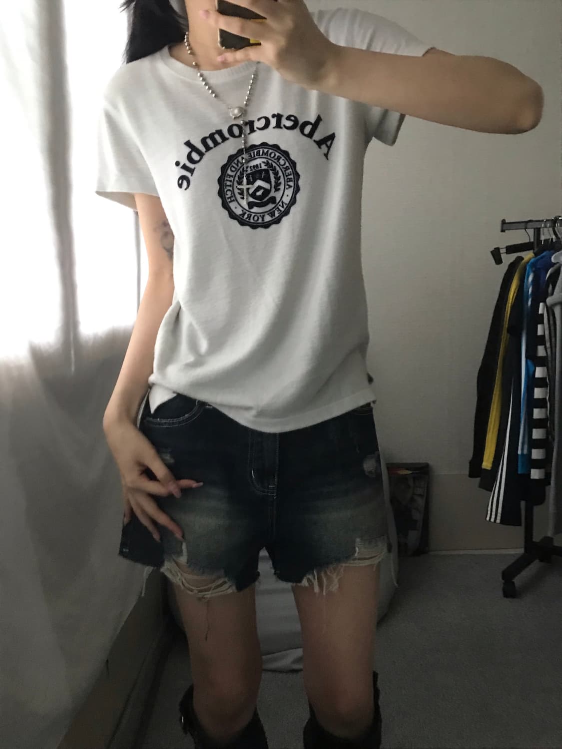 아베크롬비 화이트 반팔티셔츠 상품이미지7