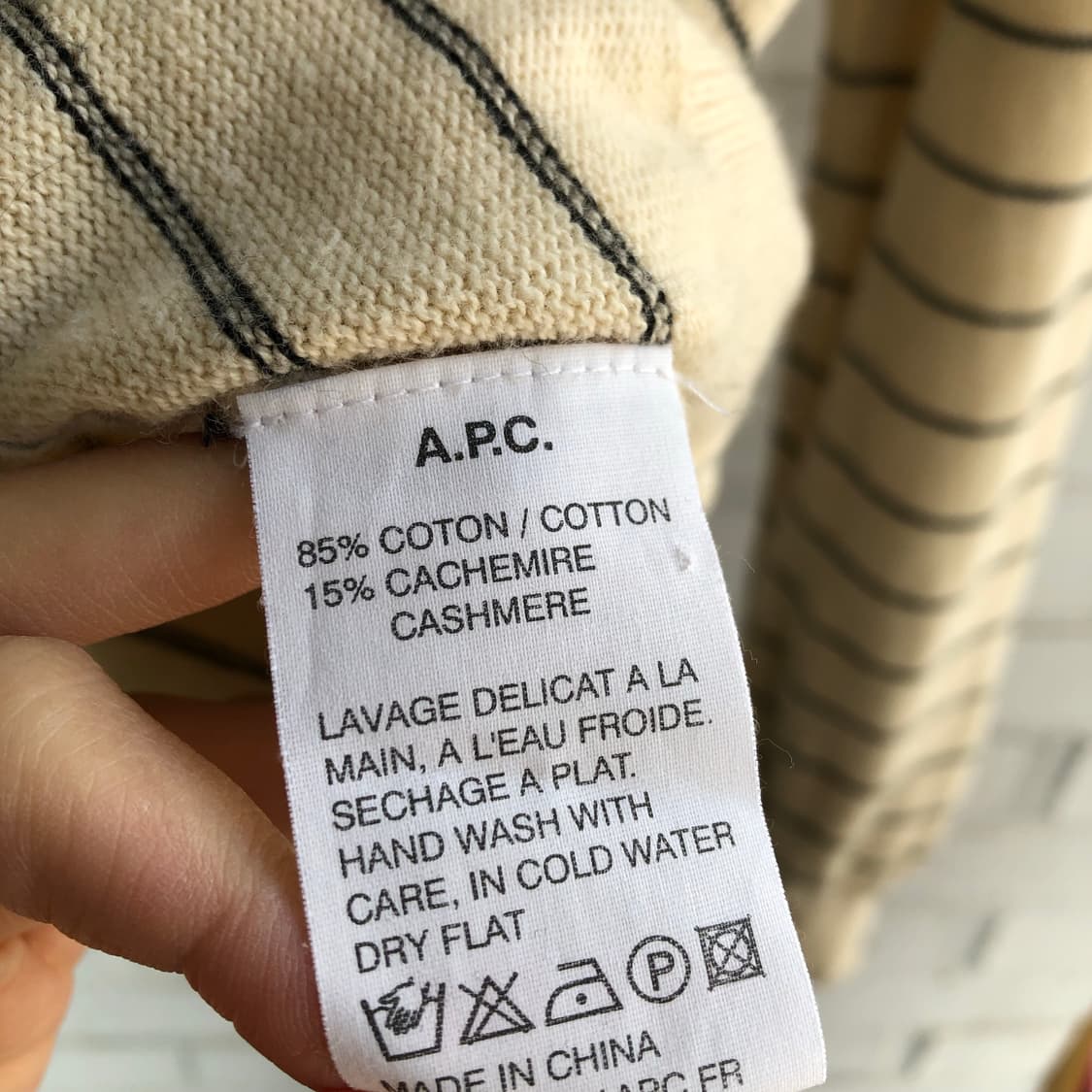 아페쎄 스트라이프 코튼 캐시미어 혼방 니트 상품이미지4