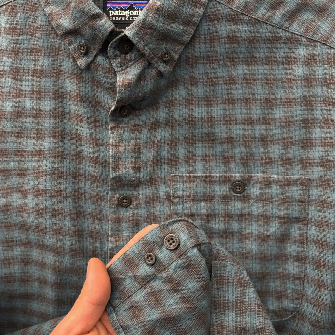 파타고니아 오가닉코튼 멀티 깅엄체크 라이트 플란넬 셔츠 패치포켓 N741 상품이미지6