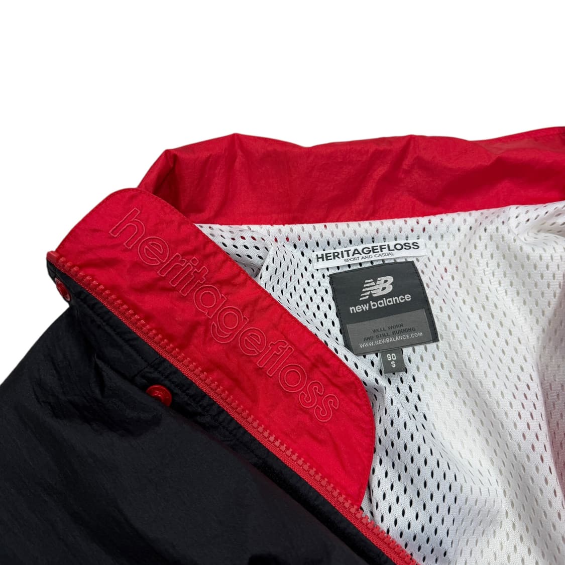 헤리티지플로스 x 뉴발란스 삼색 나일론 트랙 자켓 바람막이 S 상품이미지5