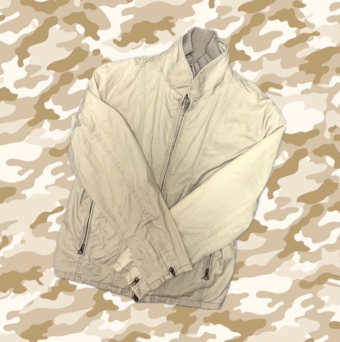 빈티지 Burden 베이지 투웨이 지퍼 디테일 자켓 y2k 상품이미지2