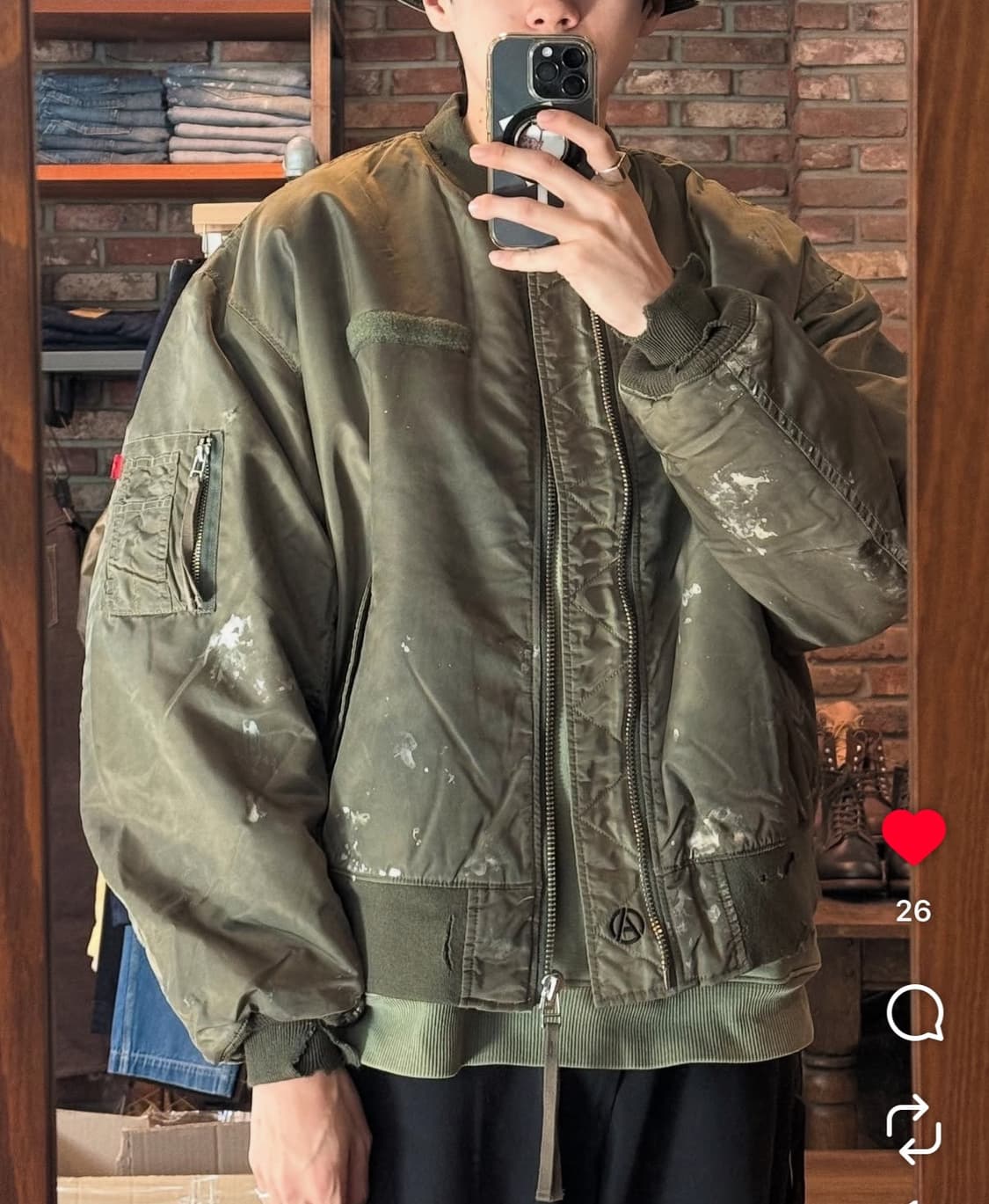 ANACHRONORM 25ss 페인팅디테일 그런지 MA-1 상품이미지1