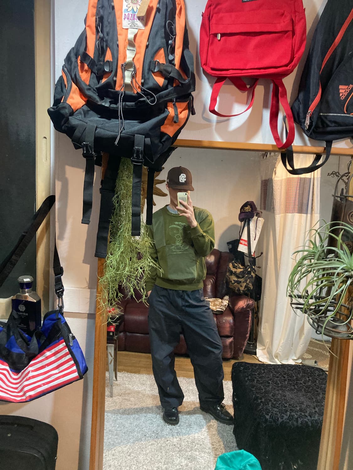 JPN vtg 니트 벨벳 블럭 탑 상품이미지2