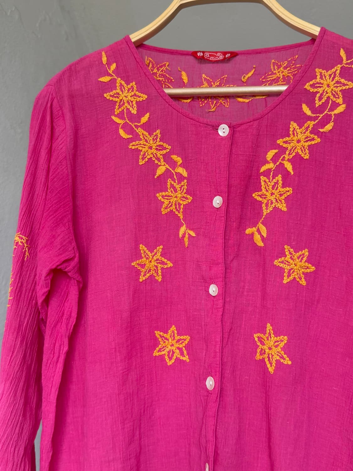 에스닉 거즈 코튼 자수 크롭 가디건 상품이미지2