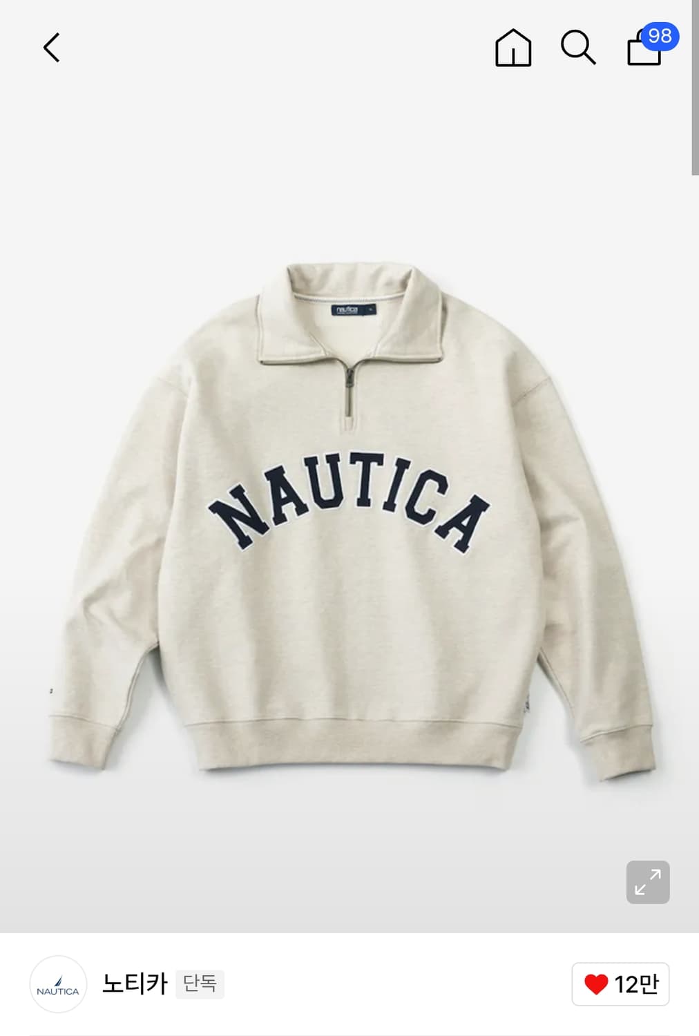 노티카 반집업 맨투맨 L 판매합니다  상품이미지1