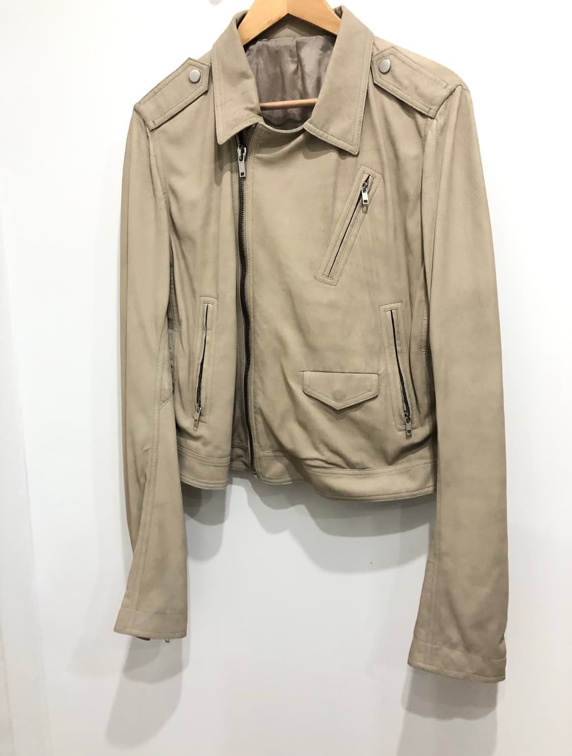 릭오웬스 디스트레스 레더 스쿠지 자켓 상품이미지1