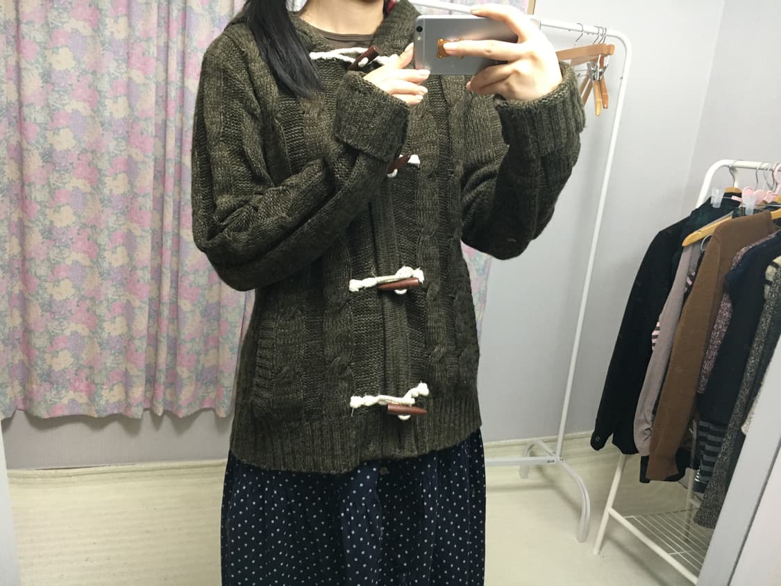 카키 브라운 떡볶이 가디건 상품이미지9