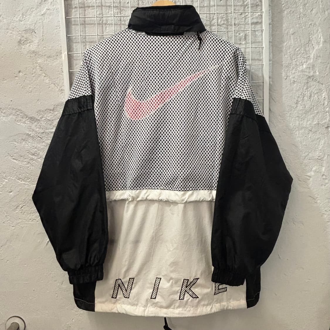 90s 나이키 올드스쿨 흰 검 범고래 투웨이 바람막이 자켓 L 상품이미지2