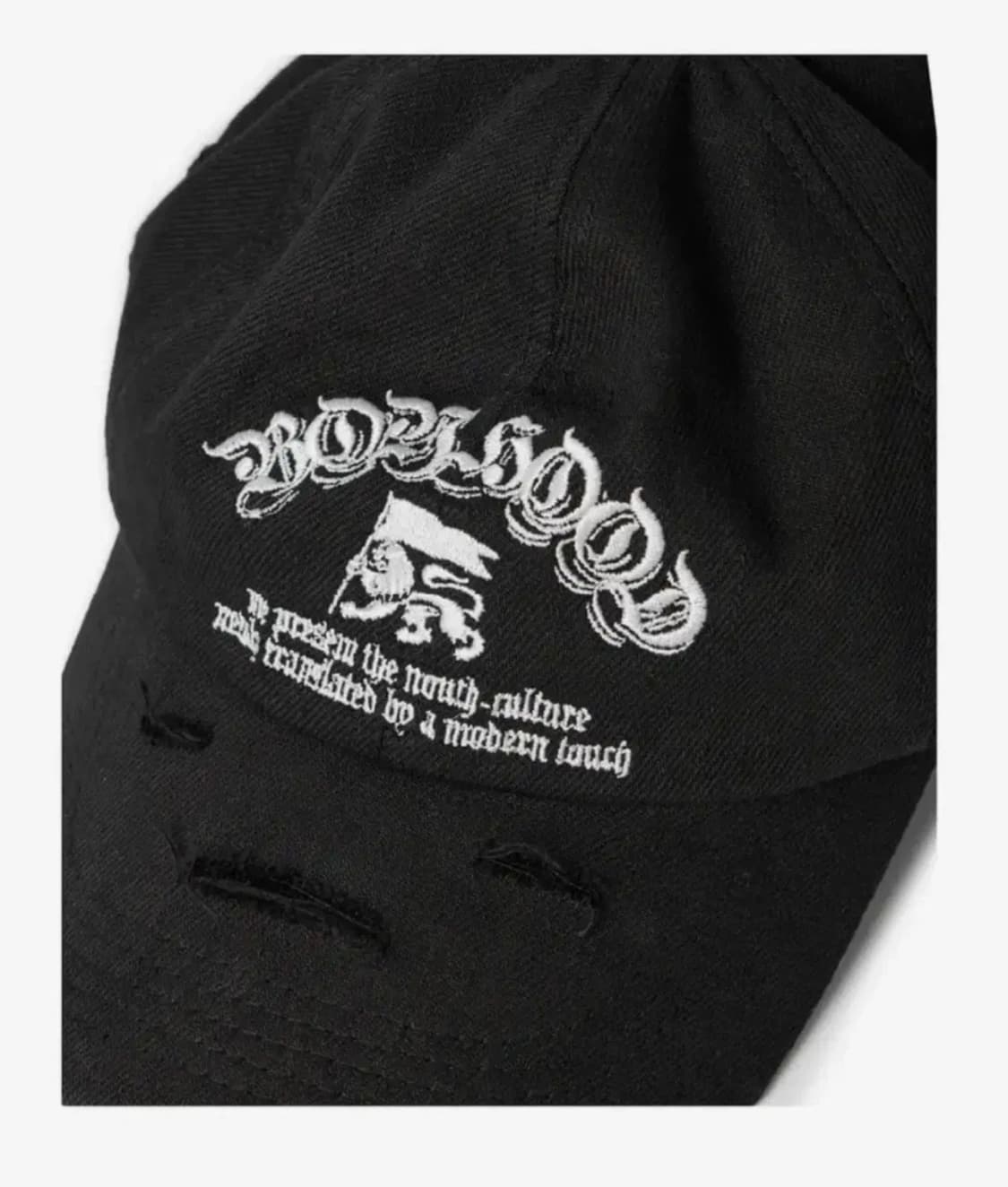 [새상품]ETCE BOY HOOD DESTROYED CAP (BLACK) 상품이미지3