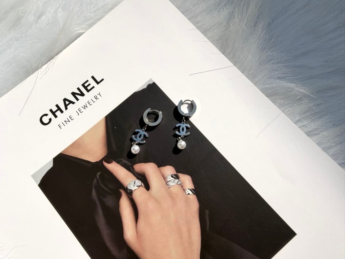 샤넬 링 실버 드롭 진주 이어링 상품이미지2