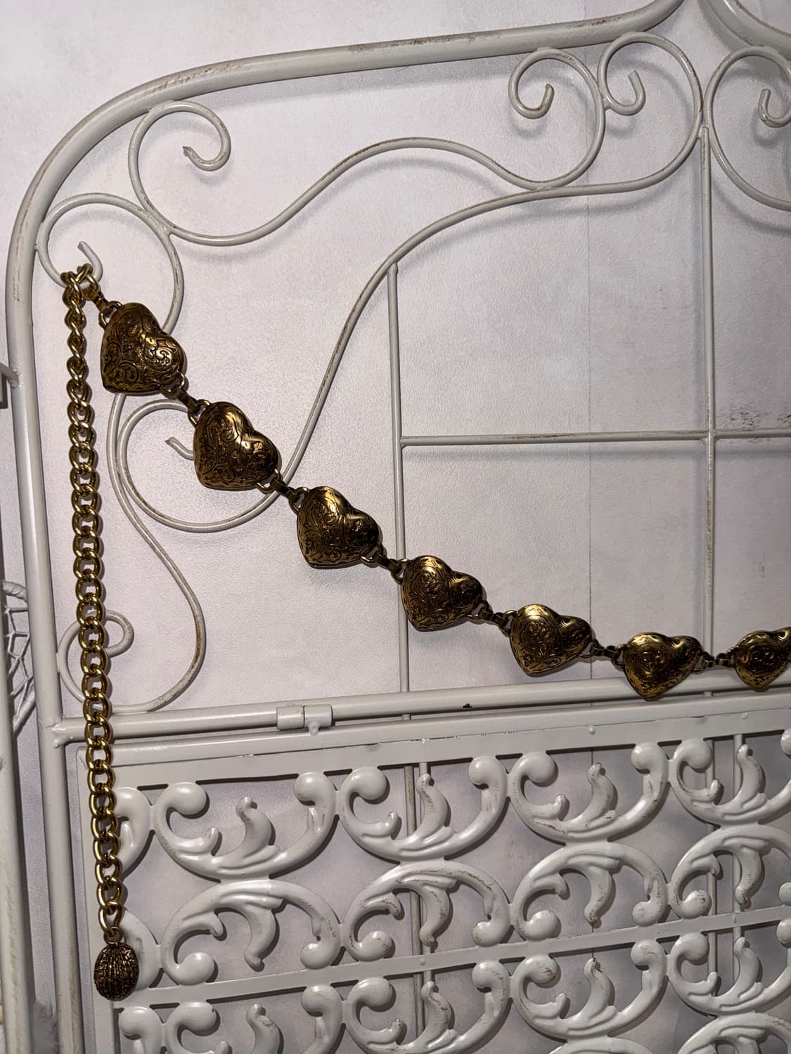 Gold oriental heart charm chain belt 상품이미지3