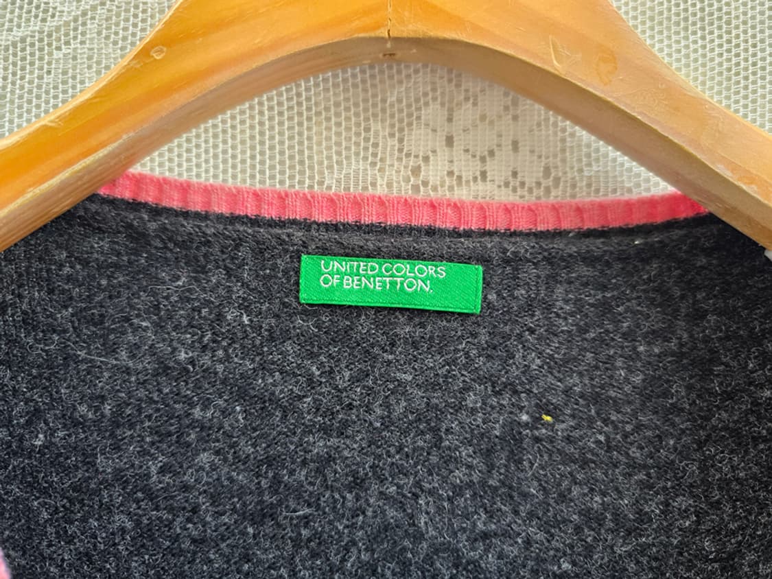 베네통 아가일 브이넥 니트 (made in italy) 상품이미지4