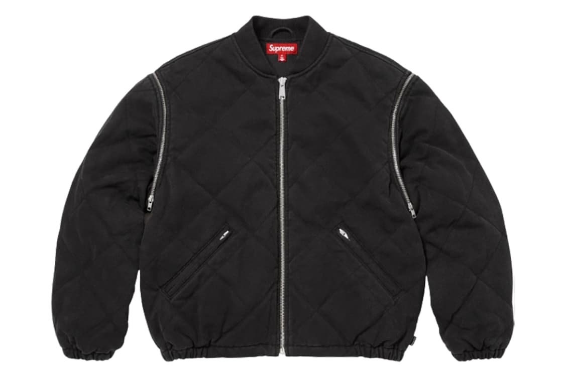 xl) 슈프림 집 오프 슬리브 퀼티드 봄버 자켓 블랙 - 25FW 상품이미지6