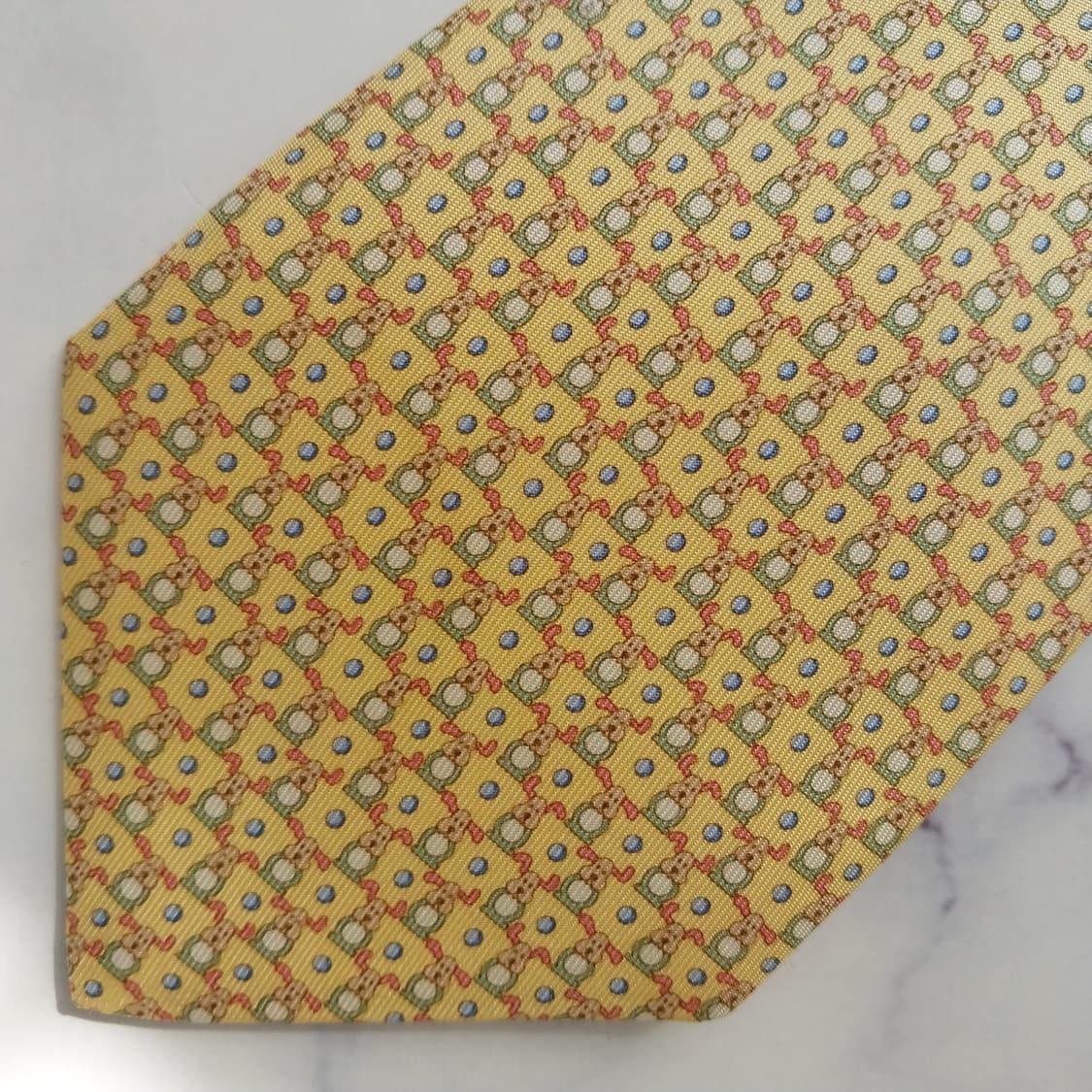 살바토레 페라가모 애니멀 모티브 넥타이 8.8cm A+등급 K2305 상품이미지6